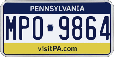 PA license plate MPO9864