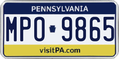 PA license plate MPO9865