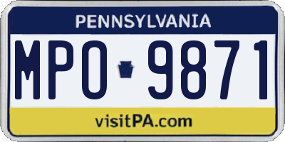 PA license plate MPO9871