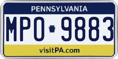 PA license plate MPO9883