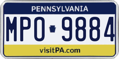 PA license plate MPO9884