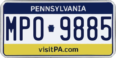 PA license plate MPO9885