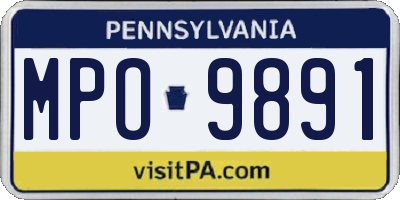 PA license plate MPO9891