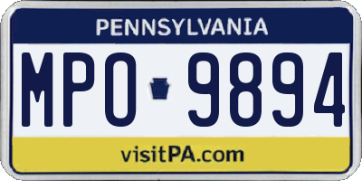 PA license plate MPO9894