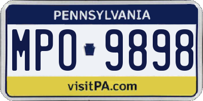 PA license plate MPO9898