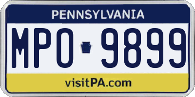 PA license plate MPO9899