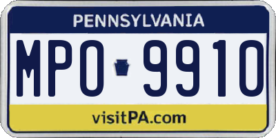 PA license plate MPO9910