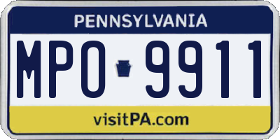 PA license plate MPO9911
