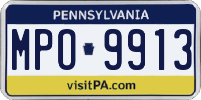 PA license plate MPO9913