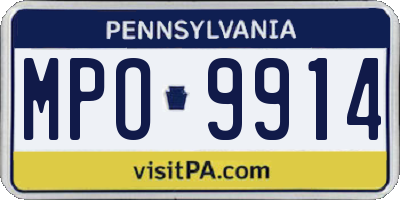 PA license plate MPO9914