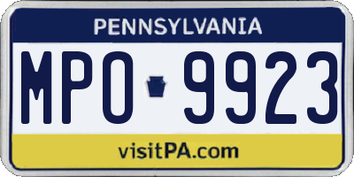 PA license plate MPO9923