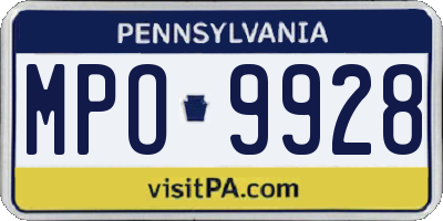 PA license plate MPO9928