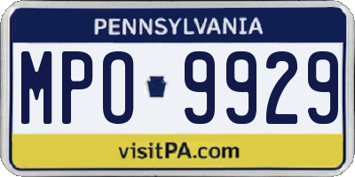 PA license plate MPO9929