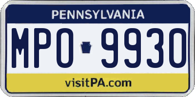 PA license plate MPO9930