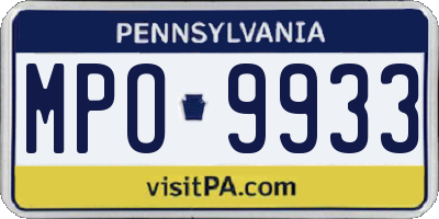 PA license plate MPO9933
