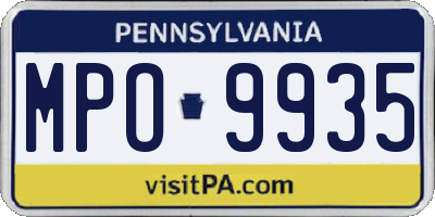 PA license plate MPO9935