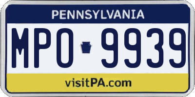 PA license plate MPO9939