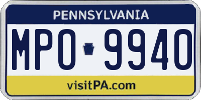 PA license plate MPO9940