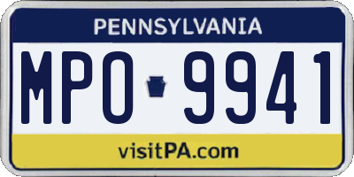 PA license plate MPO9941