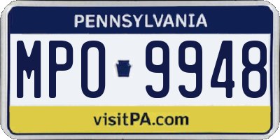 PA license plate MPO9948