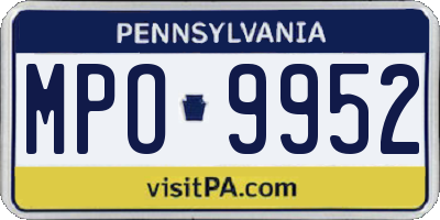 PA license plate MPO9952