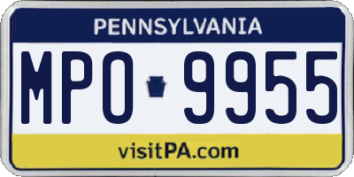 PA license plate MPO9955