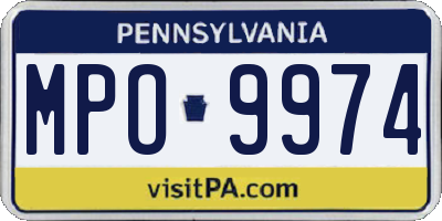PA license plate MPO9974