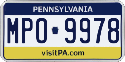 PA license plate MPO9978