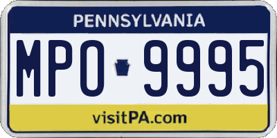 PA license plate MPO9995