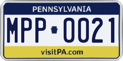 PA license plate MPP0021