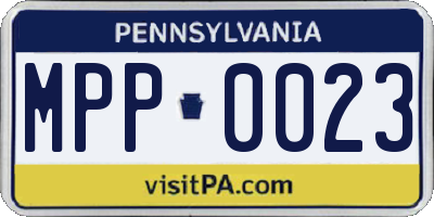 PA license plate MPP0023