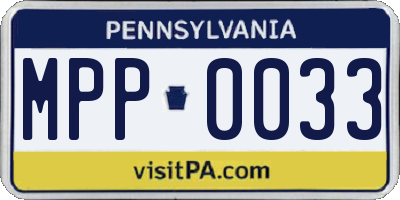 PA license plate MPP0033