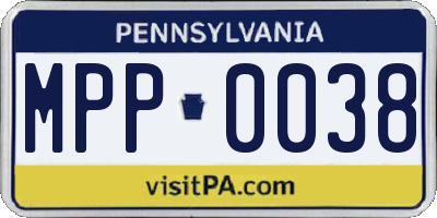 PA license plate MPP0038