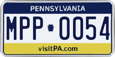 PA license plate MPP0054