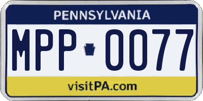 PA license plate MPP0077