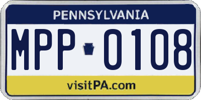 PA license plate MPP0108