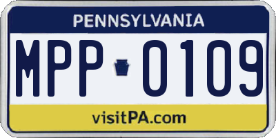 PA license plate MPP0109
