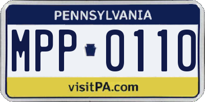 PA license plate MPP0110