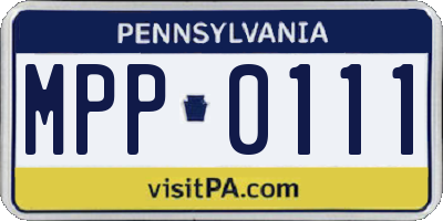 PA license plate MPP0111