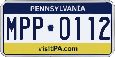 PA license plate MPP0112