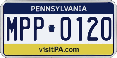PA license plate MPP0120