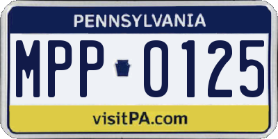 PA license plate MPP0125