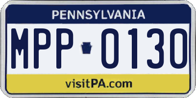 PA license plate MPP0130