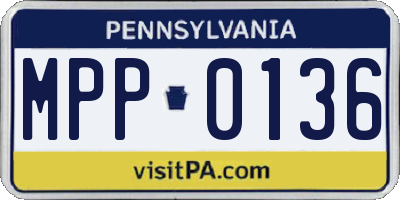 PA license plate MPP0136