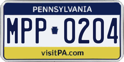 PA license plate MPP0204