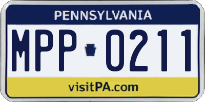PA license plate MPP0211