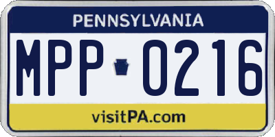 PA license plate MPP0216