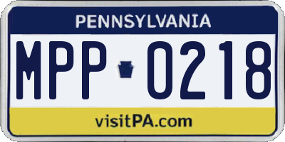 PA license plate MPP0218