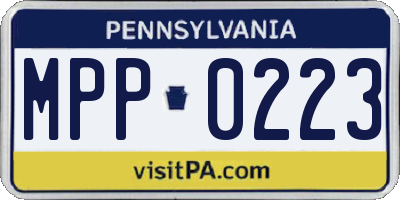 PA license plate MPP0223