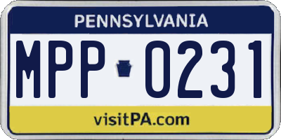 PA license plate MPP0231